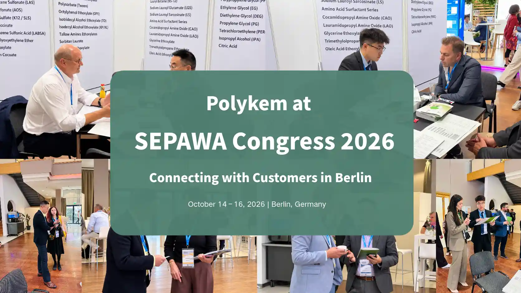 Polykem na kongresu SEPAWA 2026: srečanja strank in razprave o izdelkih v Berlinu